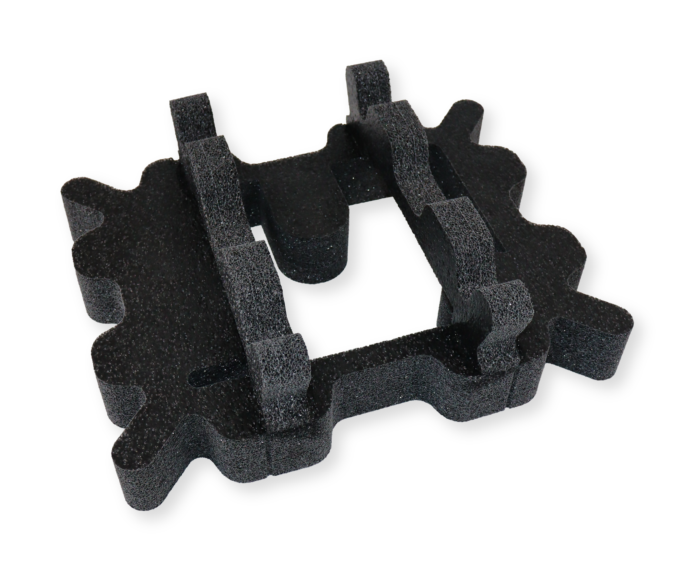 Schwarzes Muster aus recycelten Polyethylen